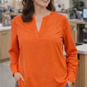 Lauren Ralph Lauren Orange Long Sleeve Blouse-NWT-Large
